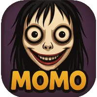 Momo Horror Challenge - Scary video call interface with Momo character